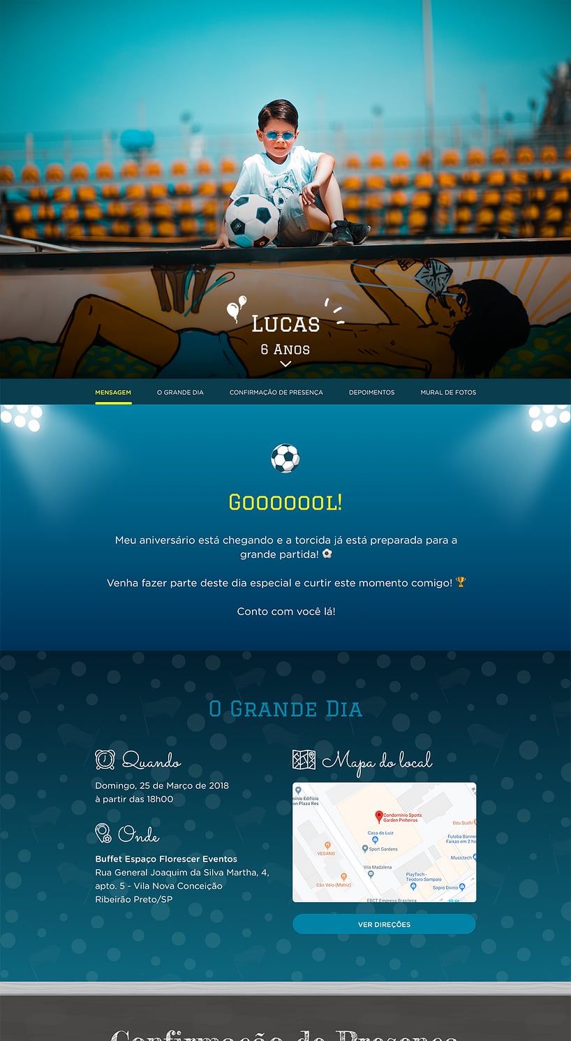 Criar convite de Futebol online grátis